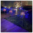 Fireworks Longstar Best Selling 8 Function Multi Color Landscape Decorative DIY Flowers Solar Fireworks Light