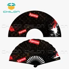 Bamboo Artwork Fabric Bamboo Fan Promotional Bamboo Fan Customized Fabric Hand Fan With Your Artwork