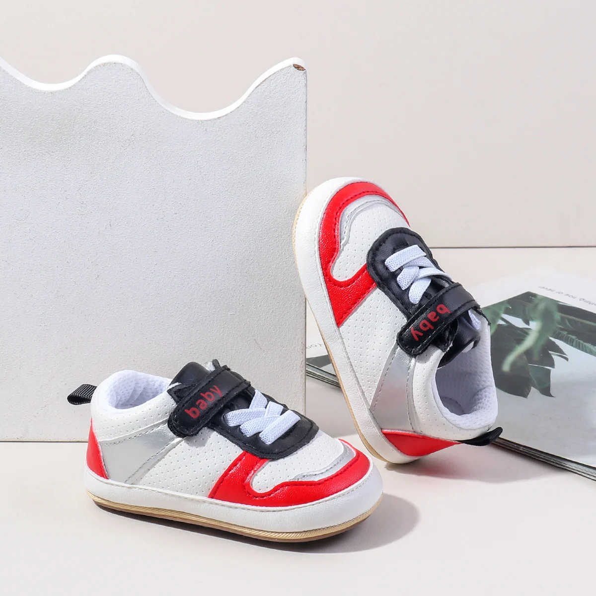 New Arrival Hook&Loop Baby Toddler Sport Shoes Spring Autumn Anti-slip Outsole Toddler Baby Walking Shoes details