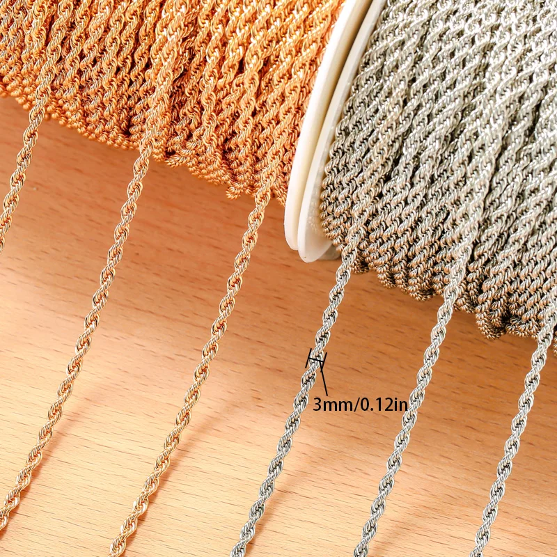 1Meter/strip copper Fried Dough Twists Chain For necklace Bracelet Earring Jewelry Making DIY Components jewelry Accessories Y16