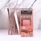 Desk Organizer Factory China Supplier Gold Rose Metal Desk Top Organizer
