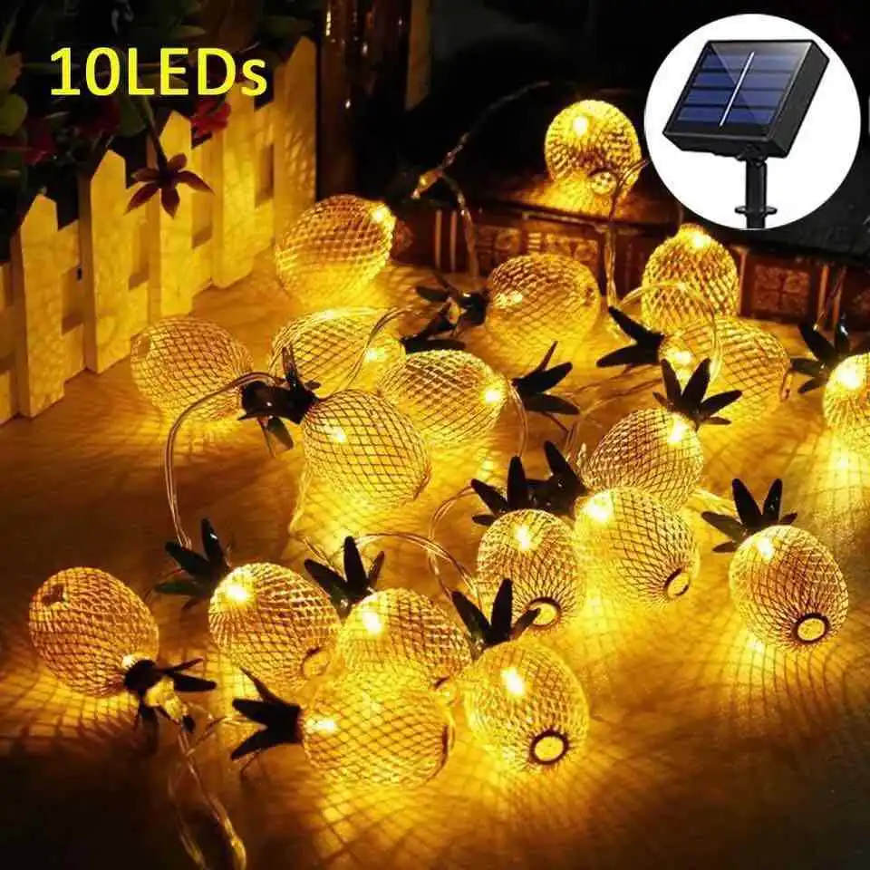 Pineapple Party Light String Set of 10 LED Lights Battery Operated New 