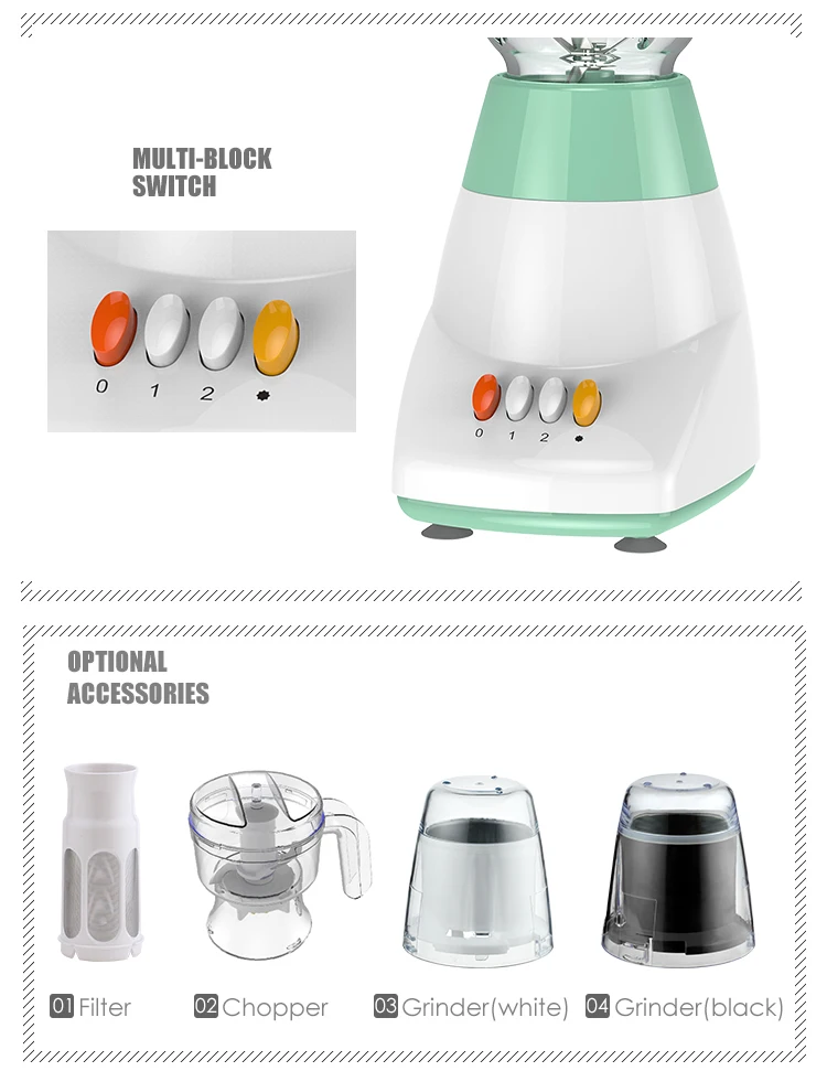 Liquidificador de alta velocidade para eletrodomésticos domésticos com jarra