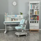 Height Adjustable Children Wood Study Desk Study Table Ergonomic Children Furniture Sets
