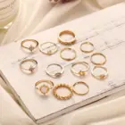 Ring Pcs Retro Alloy Joint Ring Set With Fishtail Knot 13 Pcs For Woman