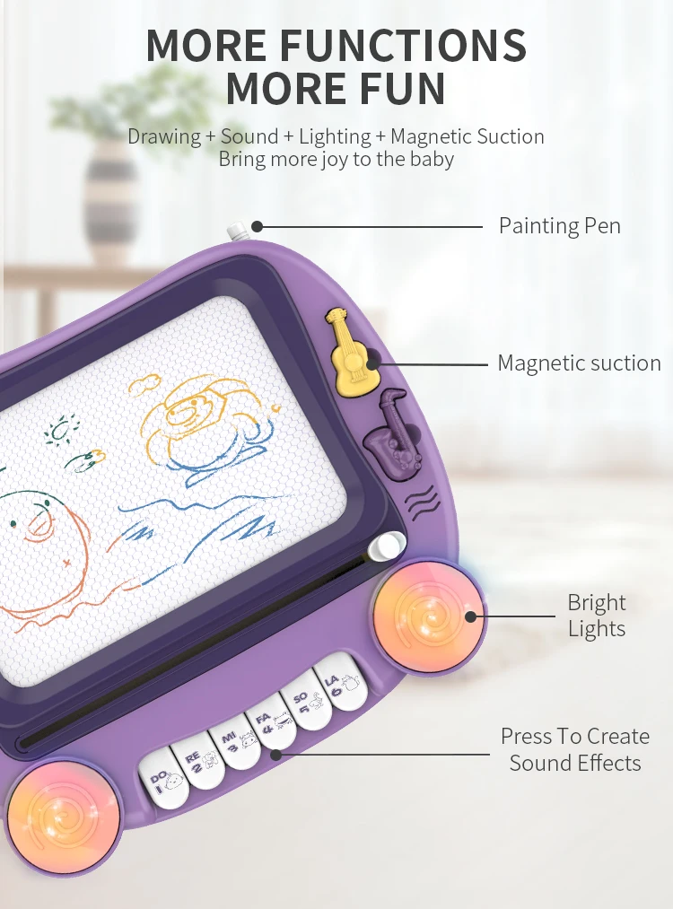 New Product Magnetic Musical Educational Gift For Kids Drawing Board With Color Piano
