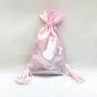 Satin Bag Satin Bag Custom Luxury Pink Thick Silk Satin Drawstring Bundle Dust Hair Extension Satin Bag