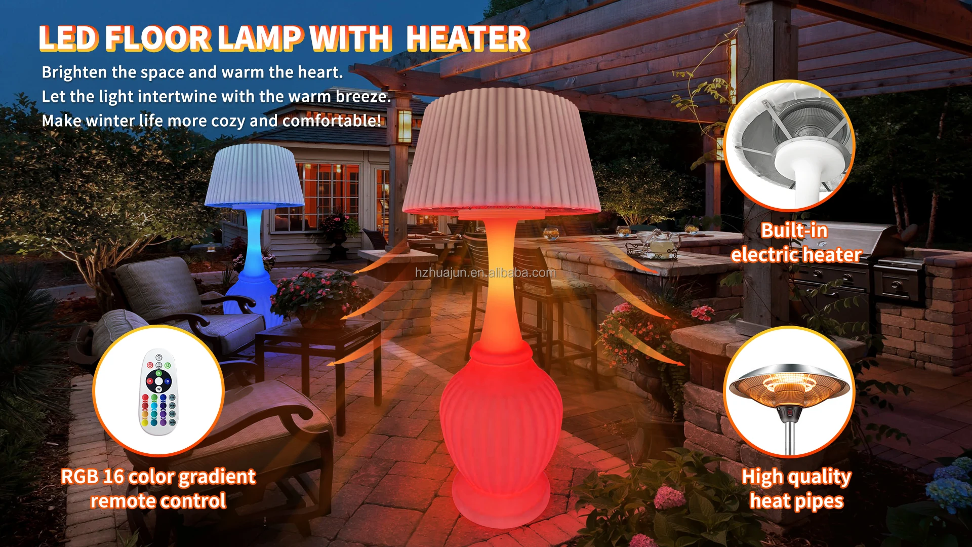 Patio Heater, LED, Waterproof, USB - detail 14
