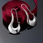 Jewellery Wholesale Brass Silver Plated Female Decorative Jewellery Geometric Oval Clip-On Earrings