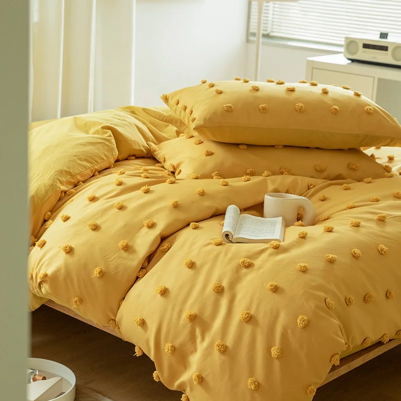 tufted dot duvet cover orange