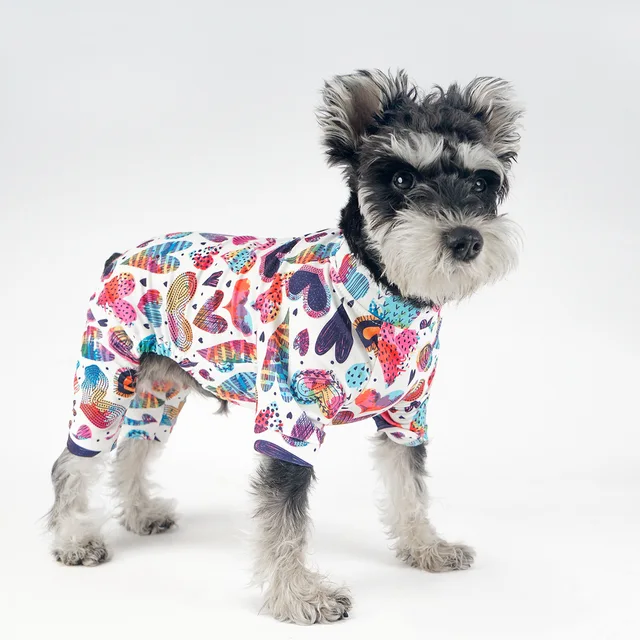 Dog Pajamas Love Printing Cotton Pet House Overalls Comfortable Spring Summer Pet Pajamas