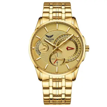 Business  Wristwatch Waterproof Feature Analog Date Watch Stainless Steel Quartz Watch