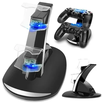 Controller Charger Dock LED Dual USB Charging Stand Station Cradle for Sony Playstation 4 PS4 / PS4 Pro /PS4 Slim Controller