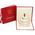 Birthday Cake Shape Greeting Card 3D Art Custom Three-Dimensional Unique Children Birthday Greeting Card Paper Carving