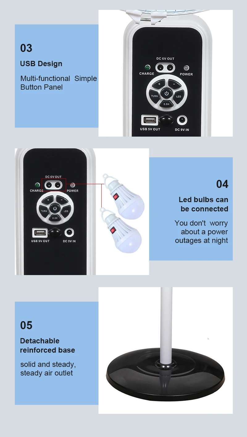 Portable Electric Fan, JMD, Solar - detail 16