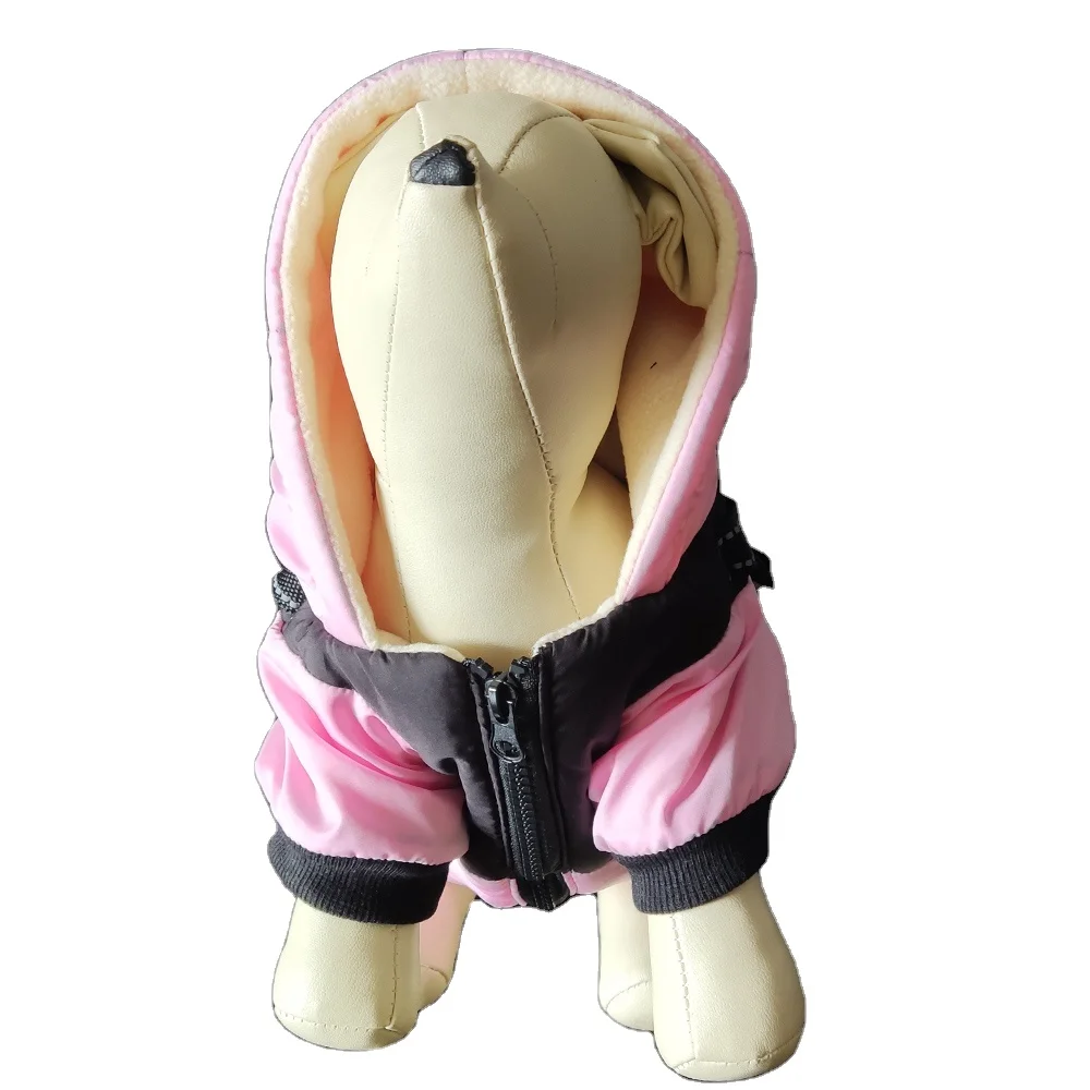 Custom Pet Apparel Fashion Waterproof Fabric Warm Winter Jackets Coats Hoodie Dog Clothes With Zipper