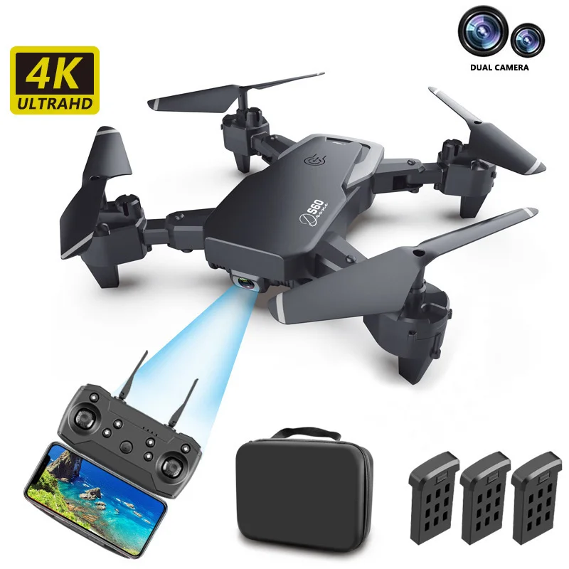 Drone X Pro Aircraft Wifi FPV 4K Camera Foldable RC Quadcopter Remote Battery