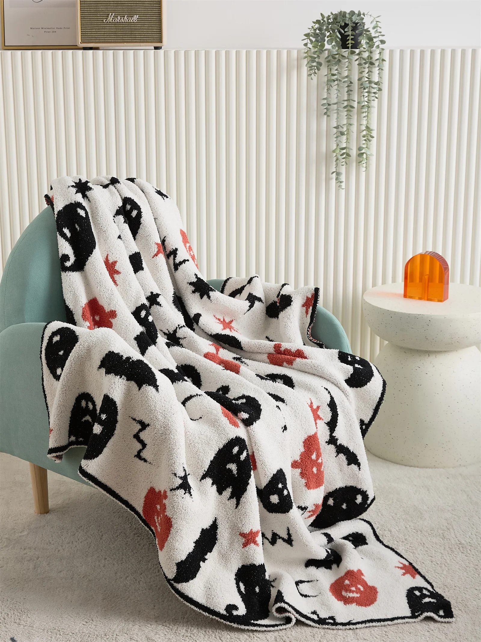 Thiết kế mới chăn đắp bằng sợi polyester siêu nhỏ đan cho tiệc Halloween dành cho giường sofa