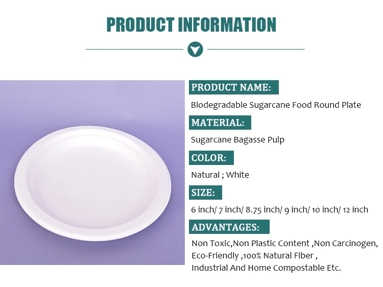 Customizable 10 Greaseproof Microwavable Ecofriendly Bagasse Paper