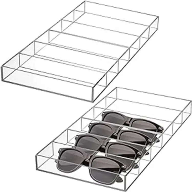 High Quality Customized Transparent Acrylic Eyeglass Storage Box Foldable and Multipurpose Plastic Case for Modern Home Use