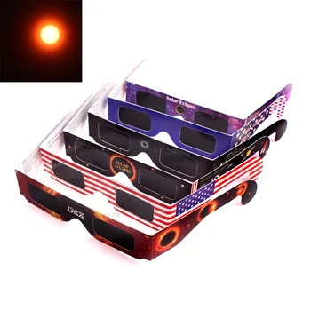 2024 ISO&CE Certified  Premium Optical Quality Safe  Sun Viewing Customized Design  Solar Eclipse Viewing 3D Paper Glasses