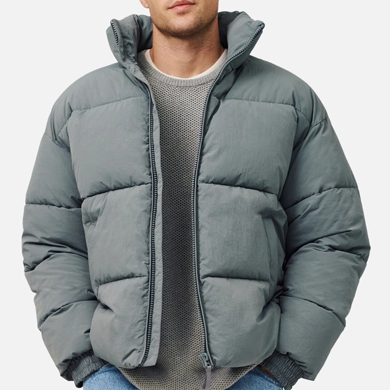 Men's Waterproof Reversible Puffer Jacket with 100% Polyester Shell and Custom Logo Options