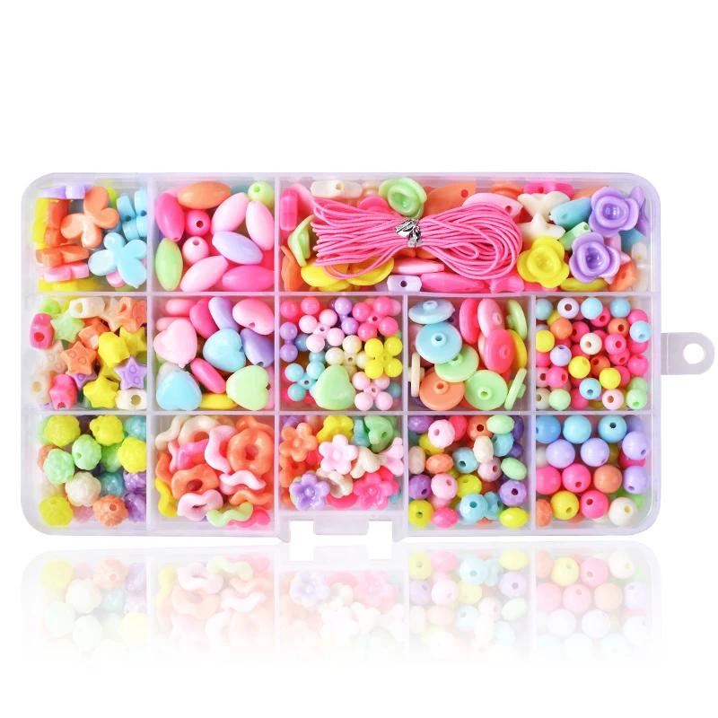 Acrylic Beads For Bracelet Making Diy Art And Craft Jewellery Making Kit Multi-colored Beads Set