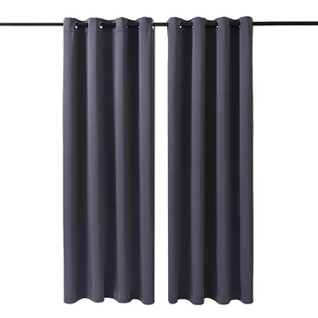 KT fancy ready made pure color plain blackout grey window curtain for the living room hotel
