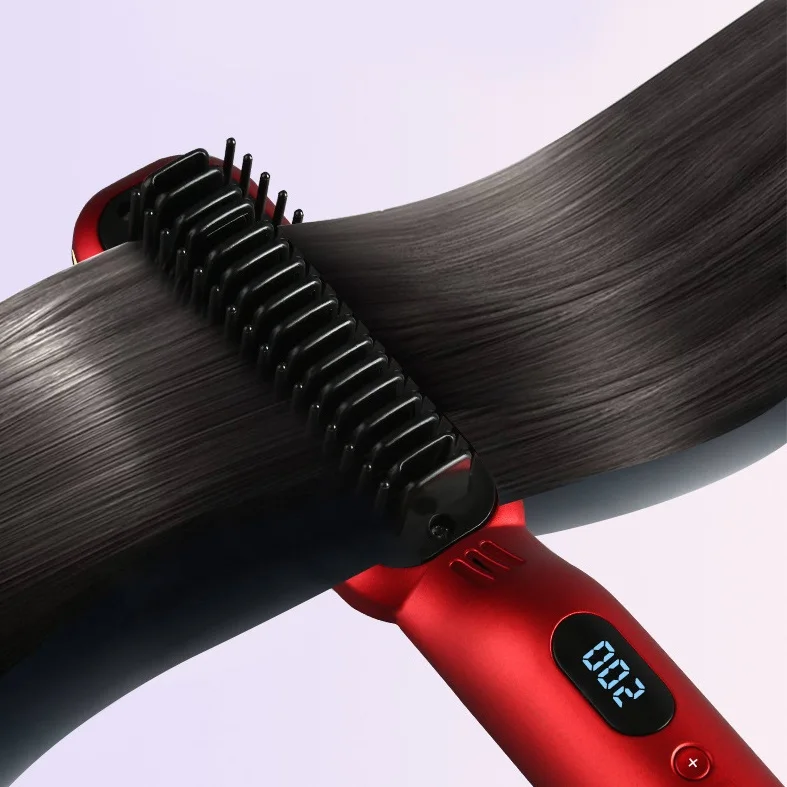 Electric Hair Straightener Blow Dryer Brush Flat Iron Hair Straightener Brush Cordless Hair Straightener Brush