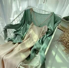 Ladies HG Wholesale 2021 Sexy Ladies Casual Dresses V-neck Solid Color Elegant Long Dress