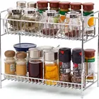 2-Tier Kitchen Stand Storage Holders Racks Storage Shelves Kitchen Shelves Organization With Chrome