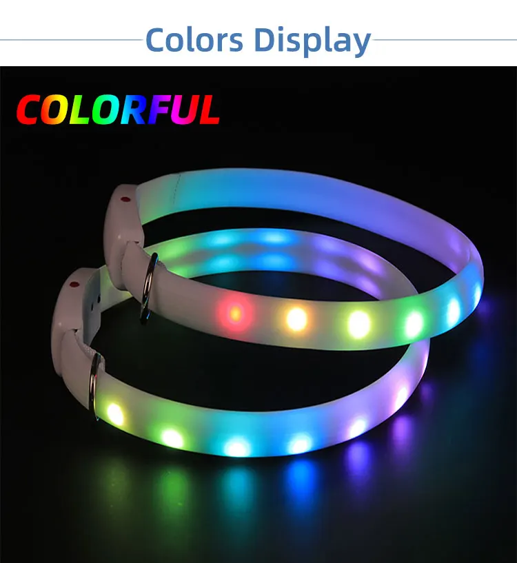 Best Seller Cut Any Length Usb Luminous Safety Collar Night glow Rechargeable Led Light Up Dog Pet Collar