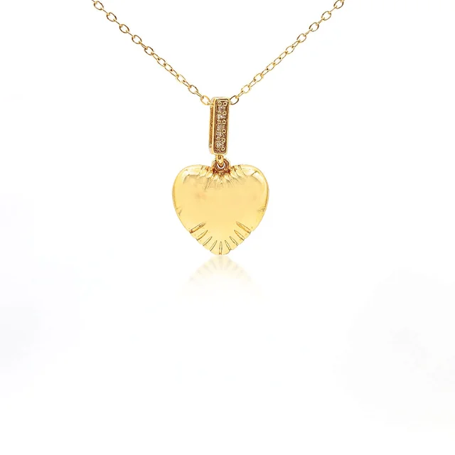 Trendy Necklace Charms 18K Smooth Balloon Heart Pendant Charm Necklace