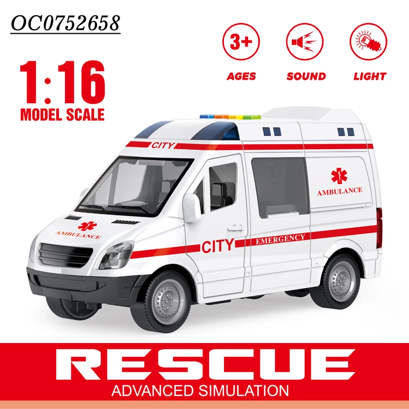 Children simulation friction ambulance vehicle truck car toy sound light