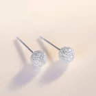 Stud Earring Earring S925 Silver Jewelry Women's Sterling Silver Sparkling Bead Stud Earring
