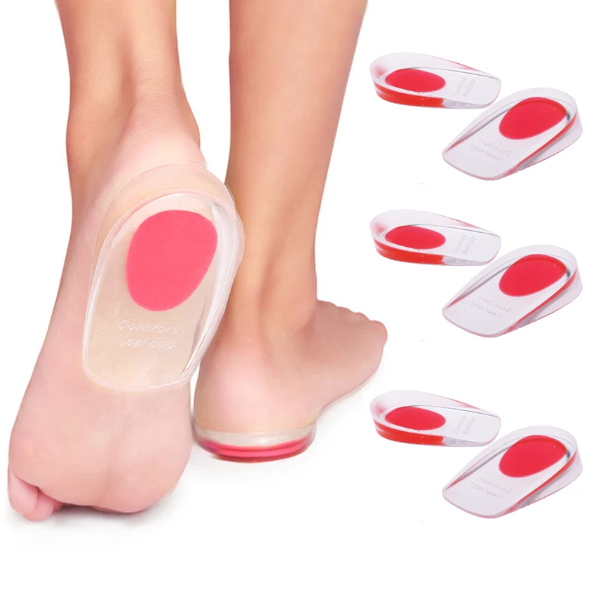 Gel Silicone Heel Support Shoe Pads Cups and Plantar Fasciitis Insoles 