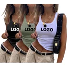 Tops Casual Tank Top Casual Free Custom Logo Solid Cotton Tops For Women 2021 Casual White Tank Top