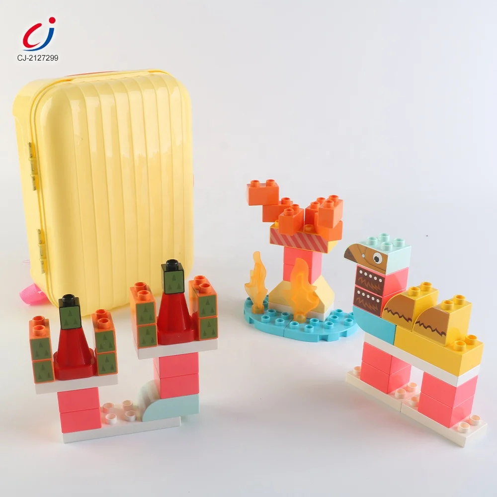 Education 50 pcs plastic building blocks toy enlighten brick building toys creative diy animal building blocks with backpack