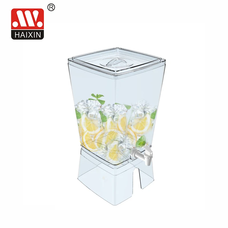 Plastic One Layers Liquid Dispenser  9L Capacity Juice Mike Dispenser With Removable Lid And Tag