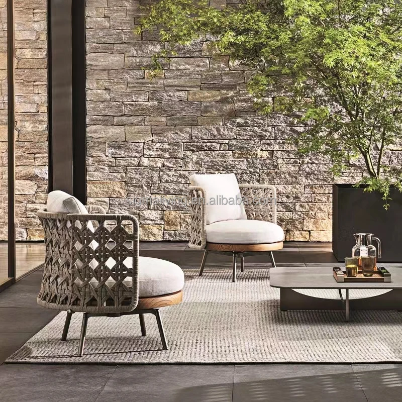 good quality garden furniture sofa chair with sofa cushion aluminum sofa