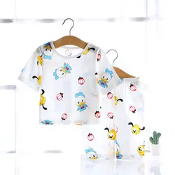 Factory direct sales 100% cotton baby boy clothes 2pcs sets summer baby girls toddler clothing suits