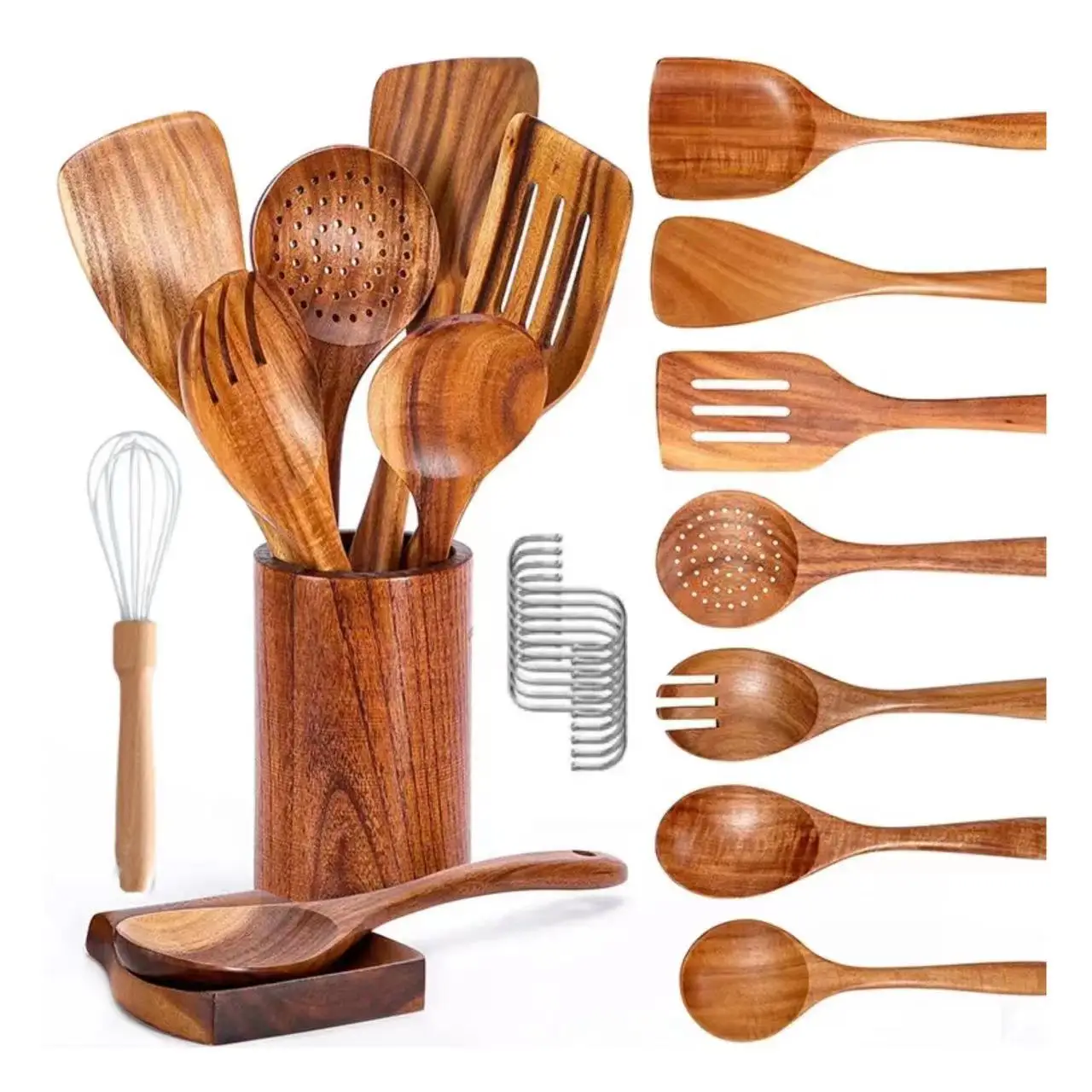 20Pcs Ustensiles Wood Kitchen Cooking Utensils Tools Kitchen Accessories Gadgets Set