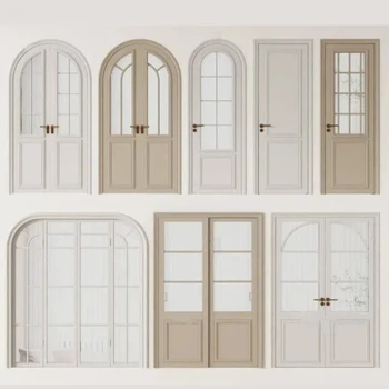 ALUFRONT  Exterior Metal French Doors With Blinds Casement Swing Door Aluminium Alloy Tempered Glass Glazed