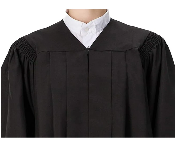 University Unisex Black Fluted Deluxe Bachelor Graduation Gown Robe With Elegant Fluting manufacture