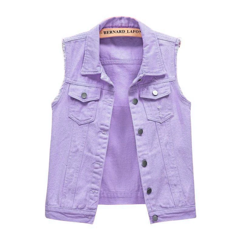 Plus Size Women's Casual Clothing Slim Raw Selvedge Short Vests Denim Jeans Motorcycle Jacket Ladies' Cowboy Vest in Sizes 6XL factory