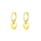 Charms Earrings S925 Sterling Silver INS Plain Mini Heart Charms Earrings Wholesale
