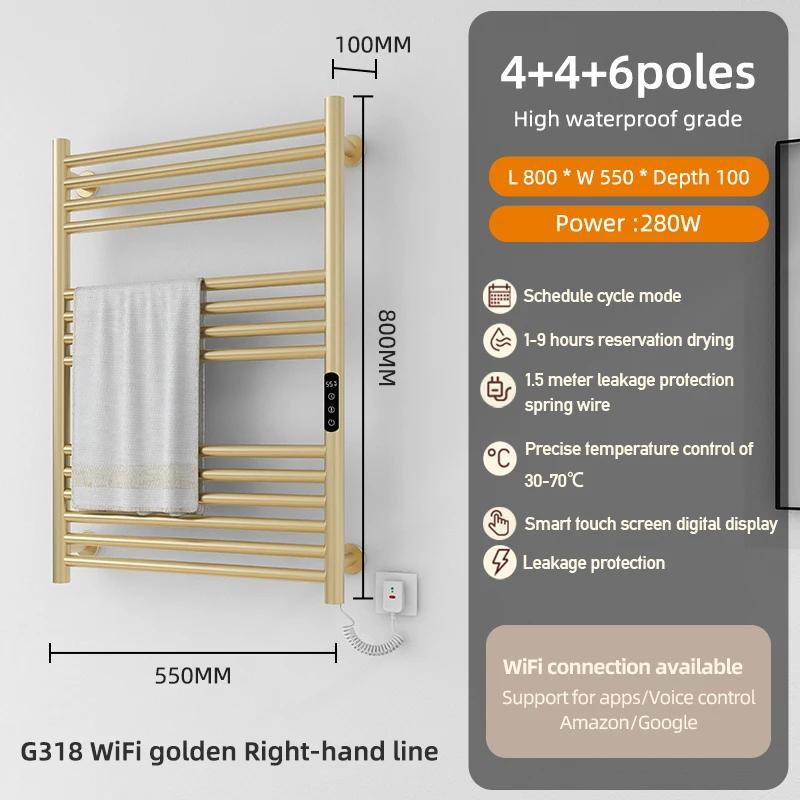 Modern Electric Single Heater, BODE, Stainless, Steel, Wall - detail 4