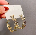 Hoop Earrings Earrings Hoop Earrings 2021 Fashion Jewelry Trendy Metal Gold Butterfly Hoop Earrings