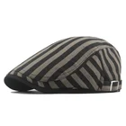 Wholesale Spring Summerwomen Stripe Cotton Hats Flat Ivy Cap Hats