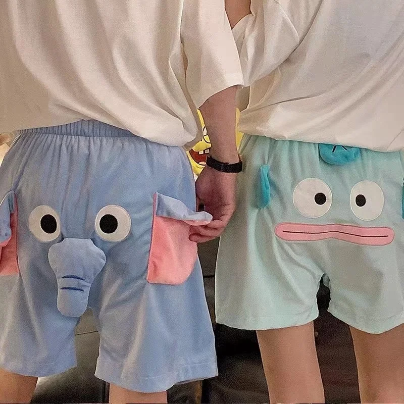 Summer cute flying elephant trunk cartoon pink pig shorts Panties creative plush home couple men's and women's pajama pants